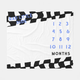 "Rad Little Dude" Check Milestone Fleece Deken