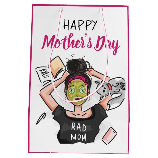 Rad Mam's ontspannen Moederdag uit Medium Cadeauzakje (Achterkant)