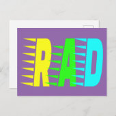 RAD Neon-kleuren Briefkaart (Voorkant / Achterkant)