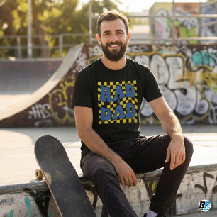 Rad Pa Retro Blauw Schachbrett 90s Stijl Vader T-shirt