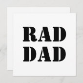 Rad Papa blanc & noir carte de typographie moderne (Devant / Derrière)