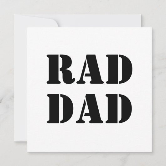 Rad Papa blanc & noir carte de typographie moderne (Devant)