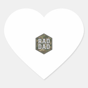 Rad Papa Camo Zeshoek Vintage Gravure Ontwerp_1 Hart Sticker