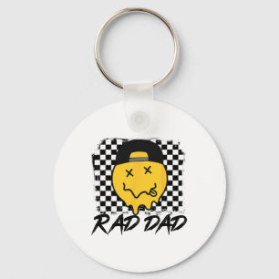 Rad Papa Grappig geruite vader # 39; s dag glimlac Sleutelhanger