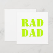 Rad Papa néon vert blanc blanc carte de typographi (Devant / Derrière)