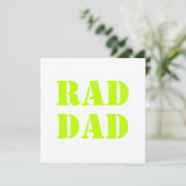 Rad Papa néon vert blanc blanc carte de typographi (Debout devant)