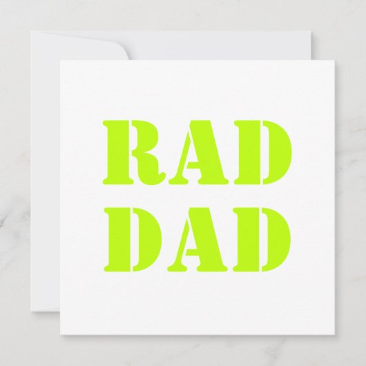 Rad Papa néon vert blanc blanc carte de typographi (Devant)