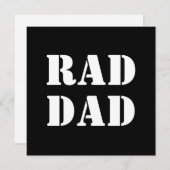Rad Papa noir & blanc typographie moderne carte co (Devant / Derrière)