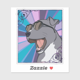 Rad Pit Bull Dragen Zonnebril Sticker