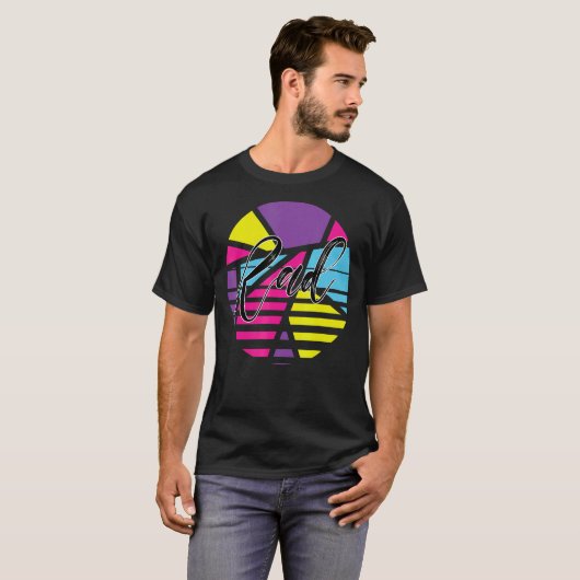 Rad Psychedelic Design I Love the 80's T-shirt (Voorkant volledig)
