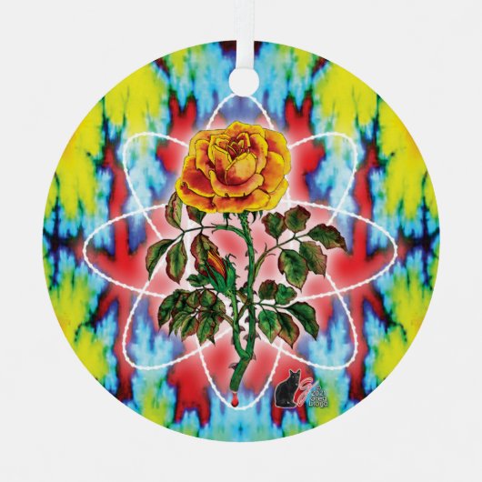 Rad Rad Roos Metalen Ornament (Voorkant)