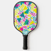 Rad Retro Memphis Pattern Neon 80s Pop Art Pickleball Paddle (Achterkant)