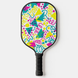 Rad Retro Memphis Pattern Neon 80s Pop Art Pickleball Paddle