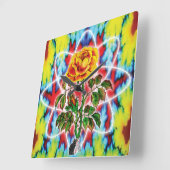 RAD Rozen wandklok Vierkante Klok (Hoek)