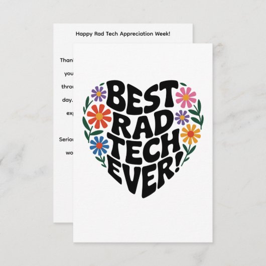 Rad Tech Bedankkaart (Voorkant / Achterkant)