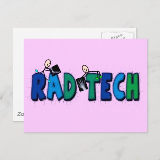 Rad-tech met design voor stekkers en rays briefkaart (Voorkant / Achterkant)