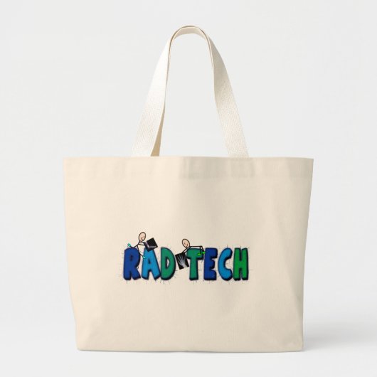 Rad-tech met design voor stekkers en rays grote tote bag (Voorkant)