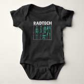 Rad Tech Skeleton Xray Botten Radiologie Technicus Romper (Voorkant)