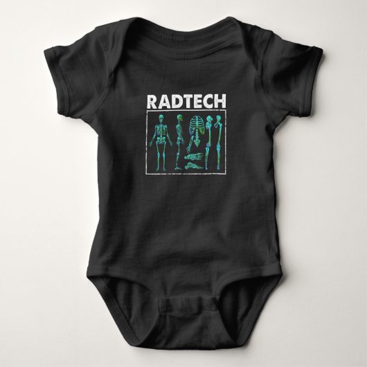 Rad Tech Skeleton Xray Botten Radiologie Technicus Romper (Voorkant)