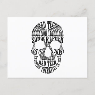 Rad Tech Skull Technoloog Xray Radiology Tech Briefkaart