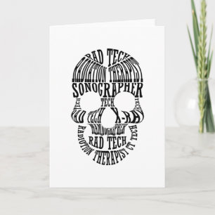 Rad Tech Skull Technoloog Xray Radiology Tech Kaart