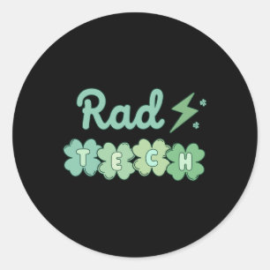 Rad Tech St Patricks Day Xray Ierse Lucky Radiolog Ronde Sticker