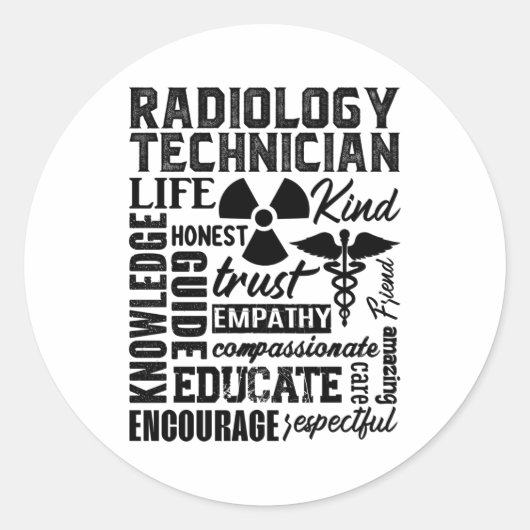 Rad Tech Technologist Xray Radiology Technician Ronde Sticker (Voorkant)