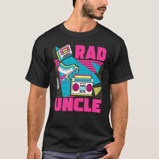 Rad Uncle 90s Aesthetic Nostalgia 1990's Retro Unc T-shirt (Voorkant)