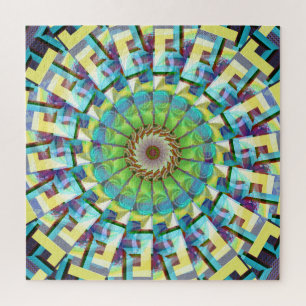 Rad van Fortuin Abstract Boho Groovy Fractal Art Legpuzzel