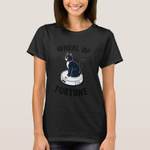 Rad van Fortuin Kat Grap Robot Stofzuiger Kat T-shirt