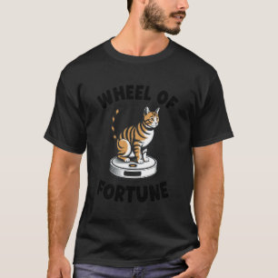 Rad van Fortuin Kat Op Robot Stofzuiger Kat T-shirt