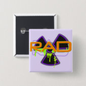 Rad Vierkante Button 5,1 Cm (Voorkant /achterkant)