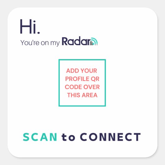 RadarQR-stickers Vierkante Sticker (Voorkant)
