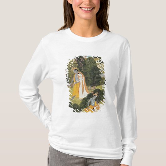 Radha en Krishna die in een grove lopen T-shirt (Voorkant)