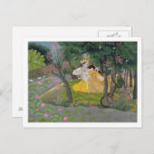 Radha en Krishna omhelzen in een bosje van het Briefkaart (Voorkant / Achterkant)