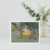 Radha en Krishna omhelzen in een bosje van het Briefkaart (Staand voorkant)