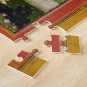 Radha en Krishna omhelzen in een geïdealiseerd lan Legpuzzel (Zijkant)