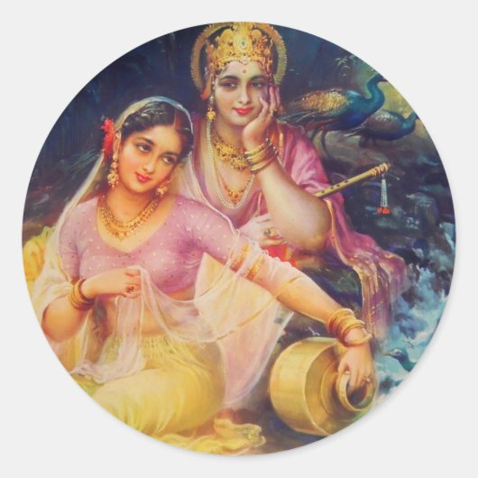 Radha en Krishna sticker (Voorkant)