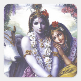 Radha en Krishna Vierkante Sticker