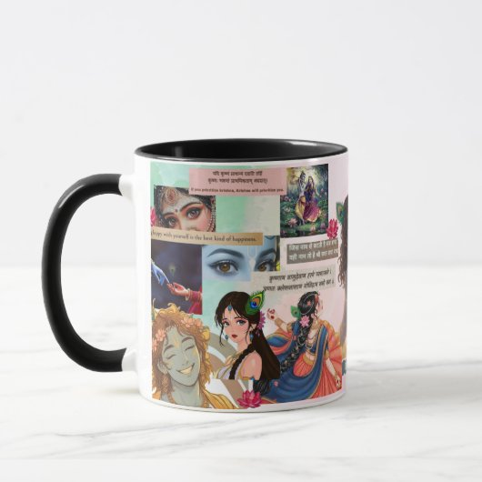 Radha Krishna Aesthetic Collage Mug – Soft Pastel  Mok (Links)
