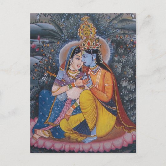 Radha Krishna Briefkaart (Voorkant)