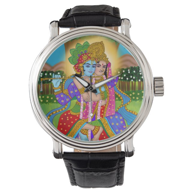 Radha Krishna Clock Horloge (Voorkant)