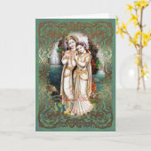Radha Krishna épousant la collection - carte de (Fleur jaune)