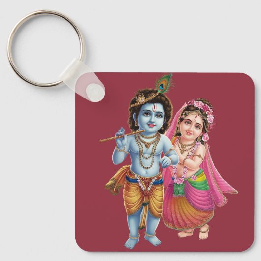 Radha Krishna: Het symbool van eeuwige band Sleutelhanger (Voorkant)