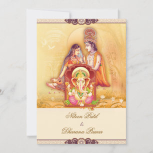 Radha Krishna hindoeistische trouwuitnodiging Kaart