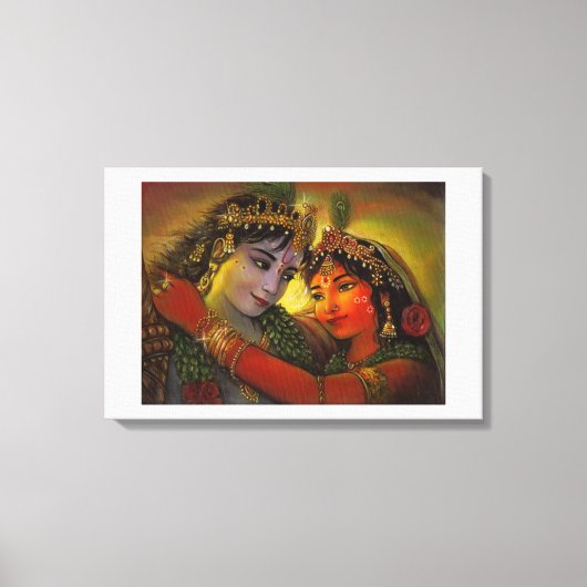 RADHA KRISHNA HINDU GODEN CANVAS AFDRUK (Voorkant)
