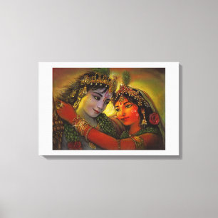 RADHA KRISHNA HINDU GODS CANVAS AFDRUK