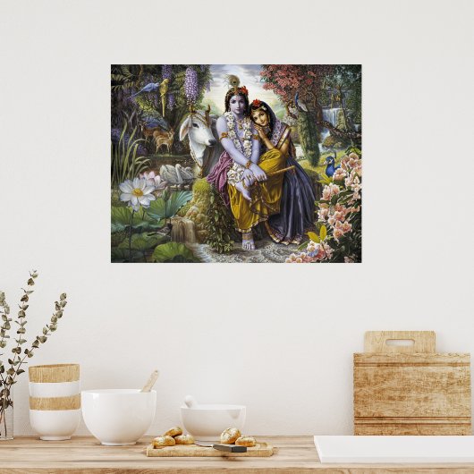 Radha Krishna Impression d'affiche en couple attra (Cuisine)