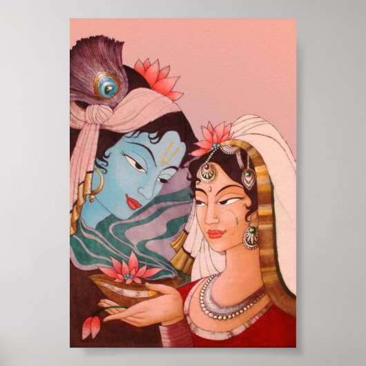 Radha-Krishna Lotus Poster (Voorkant)