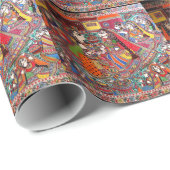 RADHA-KRISHNA MADHUBANI ANCIENT INDIAN ART STYLE CADEAUPAPIER (Rol Hoek)